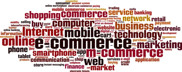 E-commerce mot nuage — Image vectorielle