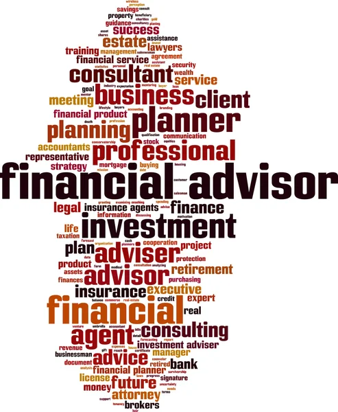 Asesora financiera word cloud — Vector de stock