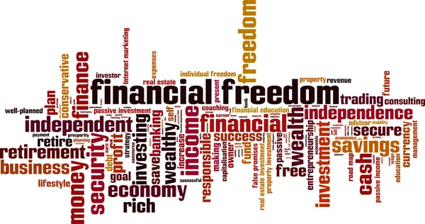 Libertad financiera Word Cloud — Vector de stock