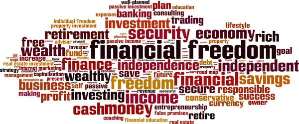 Finansowej wolności słowa chmura — Wektor stockowy