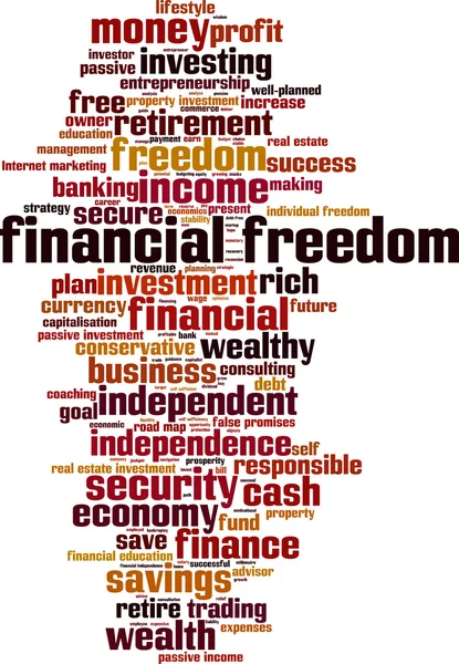 Finanční svoboda slovo mrak Vektorová Grafika
