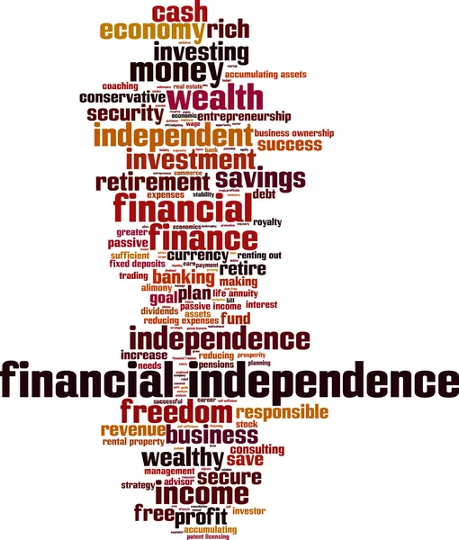 Financiële onafhankelijkheid word cloud Rechtenvrije Stockillustraties