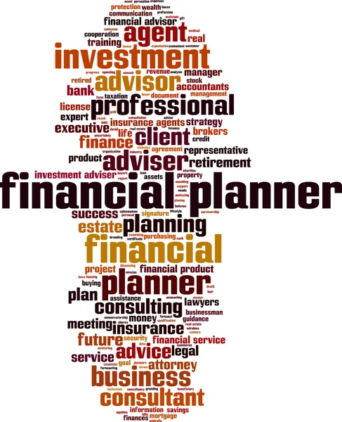 Planificateur financier word cloud — Image vectorielle