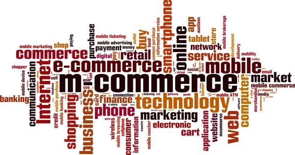 M-commerce mot nuage — Image vectorielle