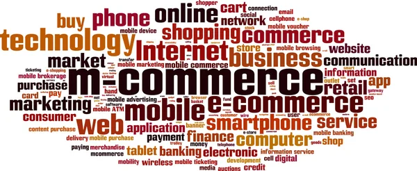 M-commerce mot nuage — Image vectorielle