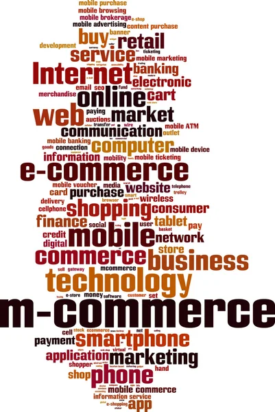 M-commerce mot nuage — Image vectorielle