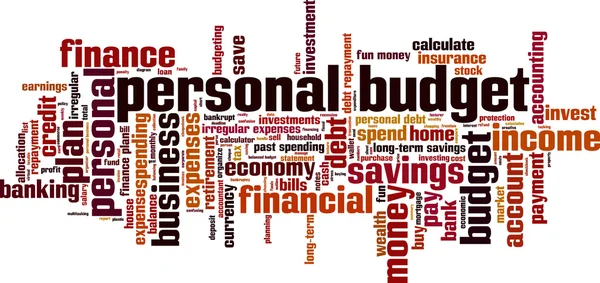 Personal budget word cloud — Stok Vektör