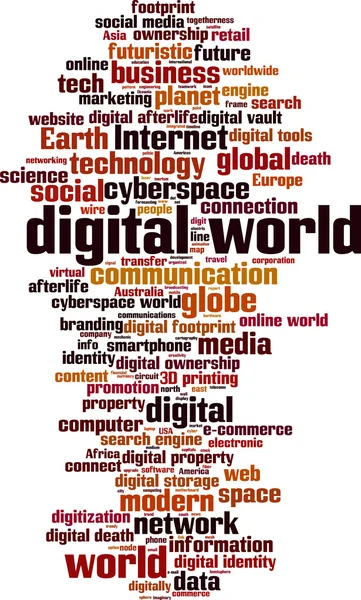 Digital world word cloud — ストックベクタ