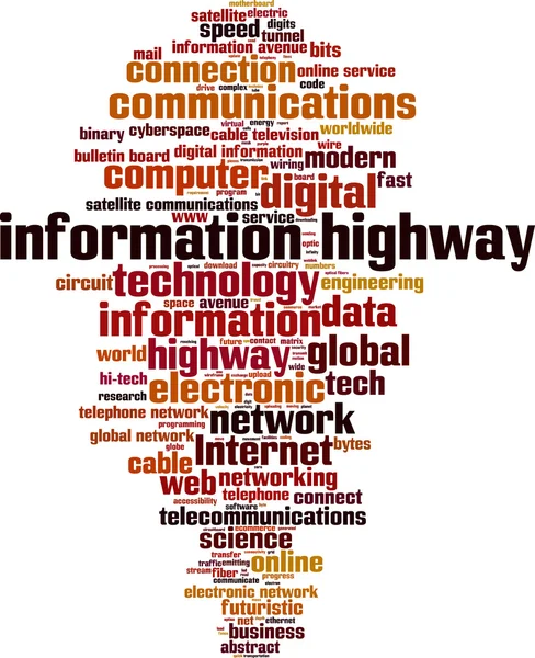 Autoroute de l'information mot nuage — Image vectorielle