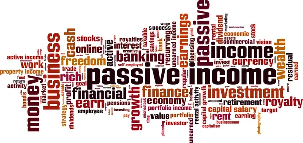 Passiv inkomst word cloud — Stock vektor