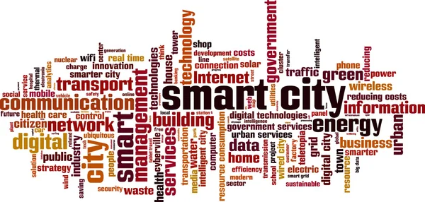 Smart City słowo Cloud — Wektor stockowy