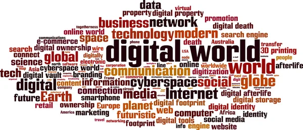 Digital world word cloud — 图库矢量图片