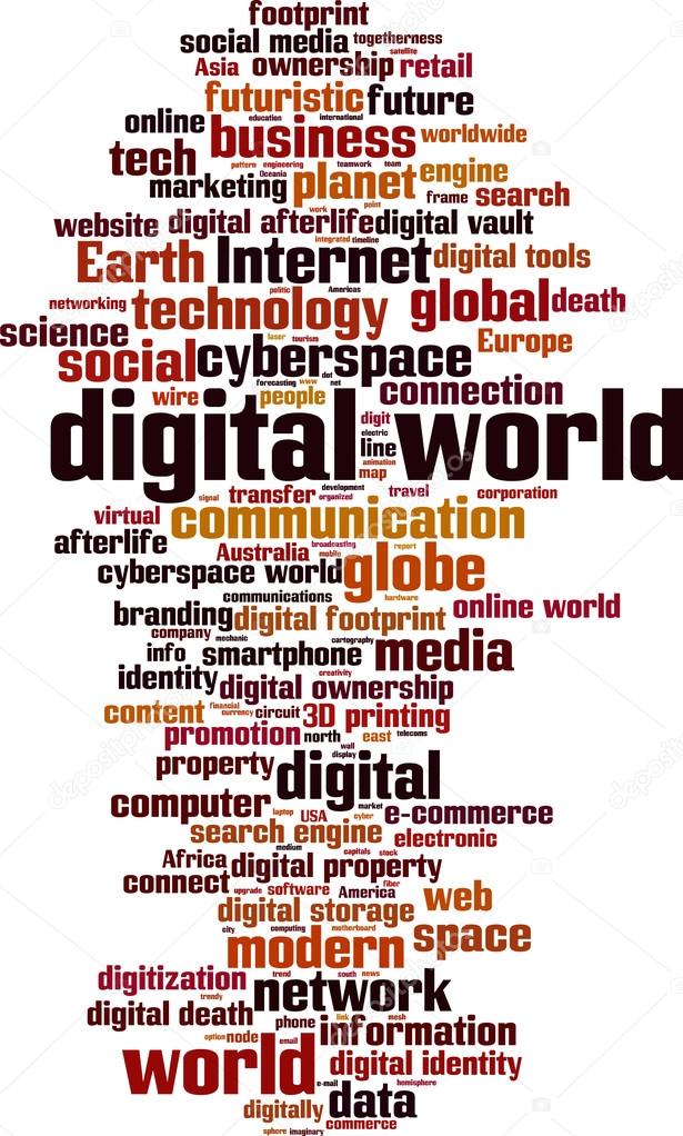 Digital world word cloud