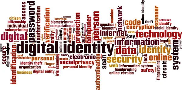 Digital identitet word cloud — Stock vektor