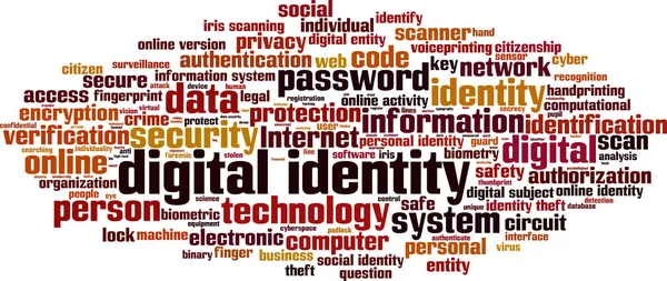 Digitale identiteit word cloud — Stockvector