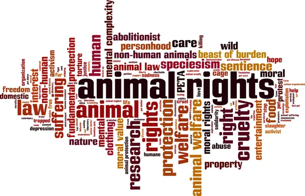Direitos dos animais nuvem de palavras —  Vetores de Stock