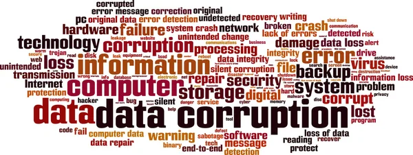 Data corruption word cloud — Stock Vector