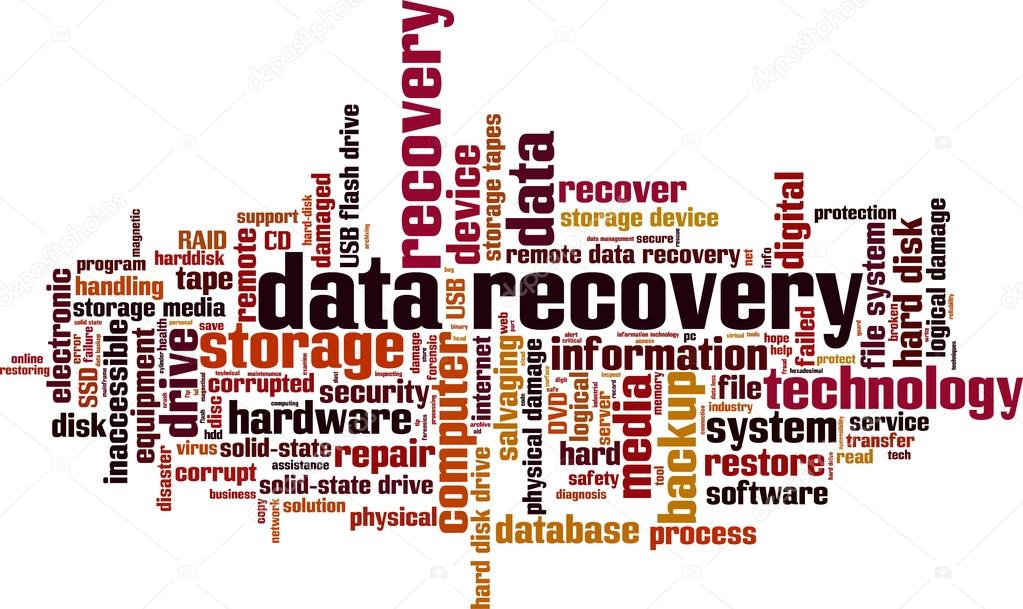 Data recovery word cloud