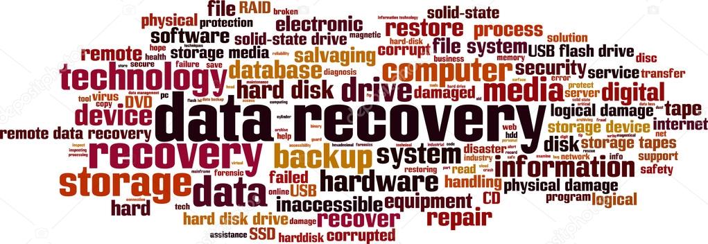 Data recovery word cloud