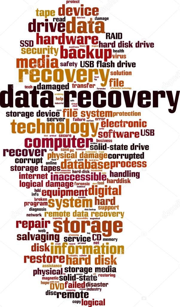 Data recovery word cloud