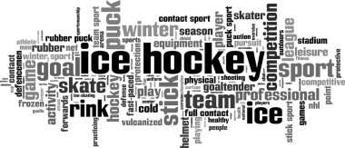 Ice hockey word cloud clipart