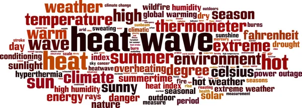 Nube de palabra ola de calor — Archivo Imágenes Vectoriales