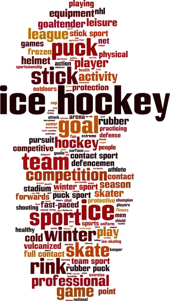 Hielo hockey palabra nube — Vector de stock