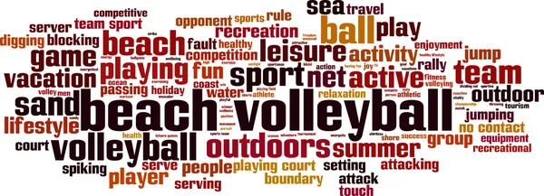 Beach volleyball word cloud — Stock Vector