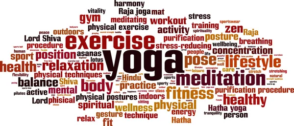 Yoga word cloud — Stock vektor