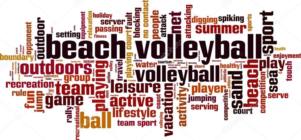 Beach volleyball word cloud