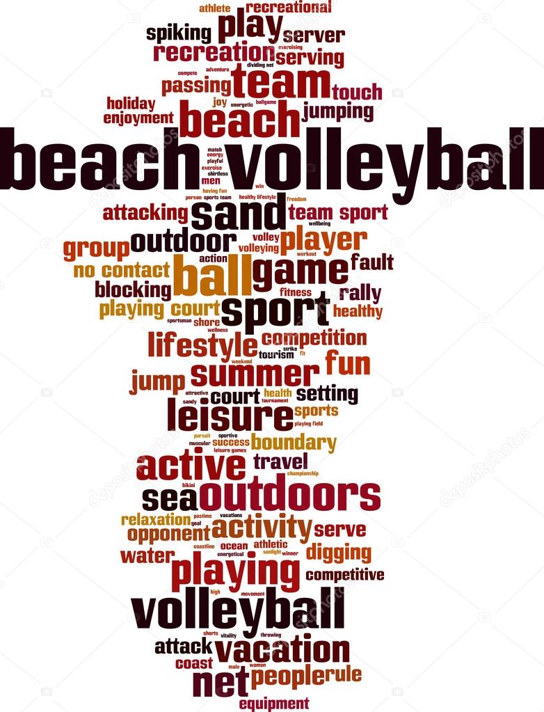 Beach volleyball word cloud