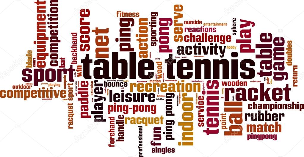 Table tennis word cloud