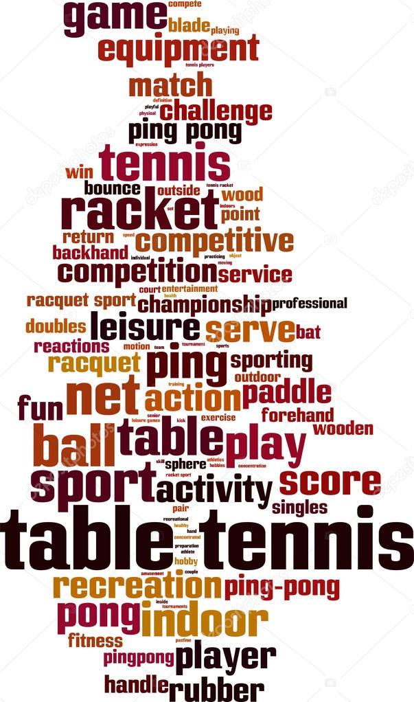 Table tennis word cloud