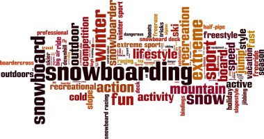 Snowboarding word cloud clipart