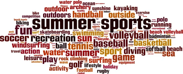 Summer sports word cloud — Stock Vector