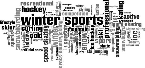 Deportes de invierno Word Cloud — Vector de stock