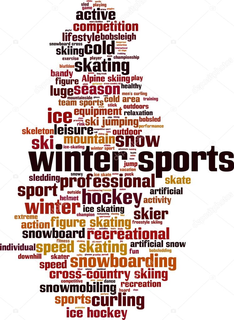 Winter sports word cloud