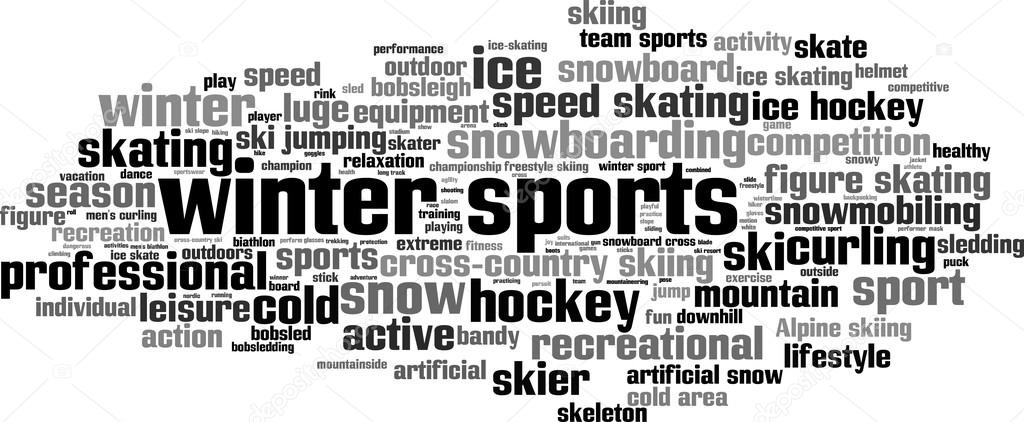 Winter sports word cloud