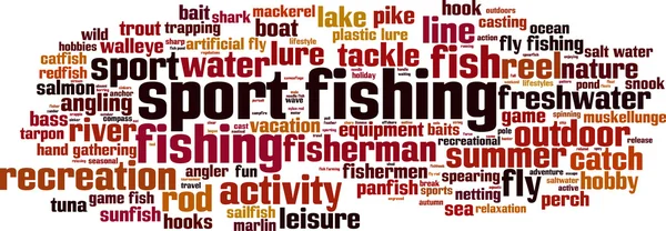 Αθλητισμός αλιεία λέξη σύννεφο — Διανυσματικό Αρχείο