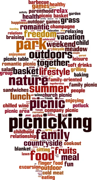 Picnicking word cloud — Stock Vector
