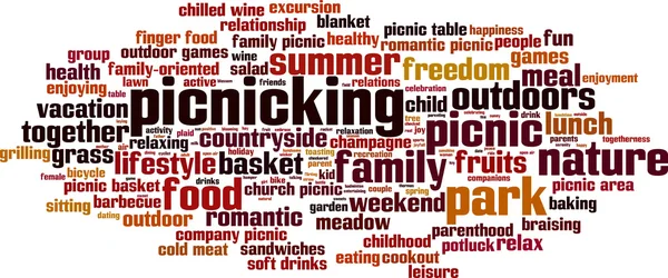 Picnicking word cloud — Stock Vector