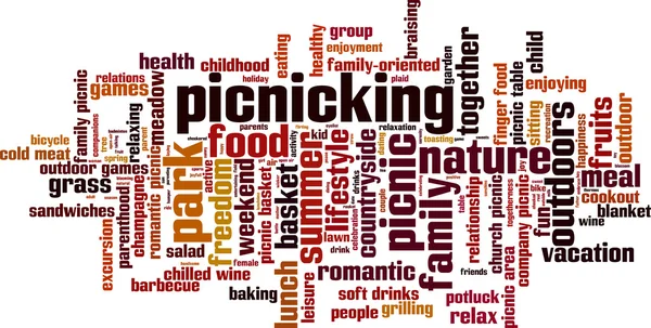 Picnicking word cloud — Stock Vector