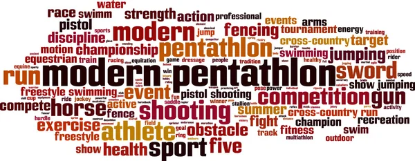 Modern pentathlon word cloud — ストックベクタ