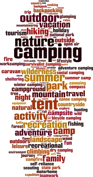 Camping word cloud — Διανυσματικό Αρχείο