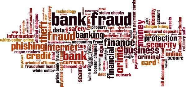 Bank bedrägerier word cloud Stockillustration