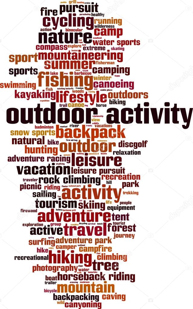 Outdoor activity word cloud