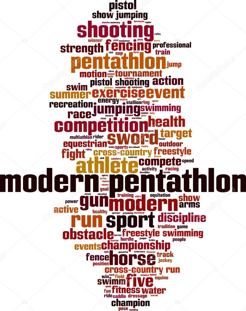 Modern pentathlon word cloud