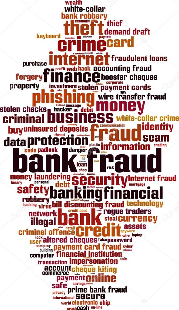 Bank fraud word cloud