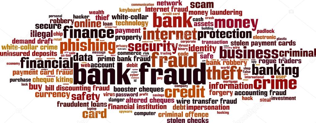 Bank fraud word cloud