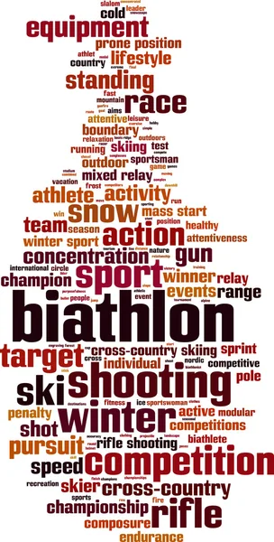 Nuvem de palavras Biathlon — Vetor de Stock